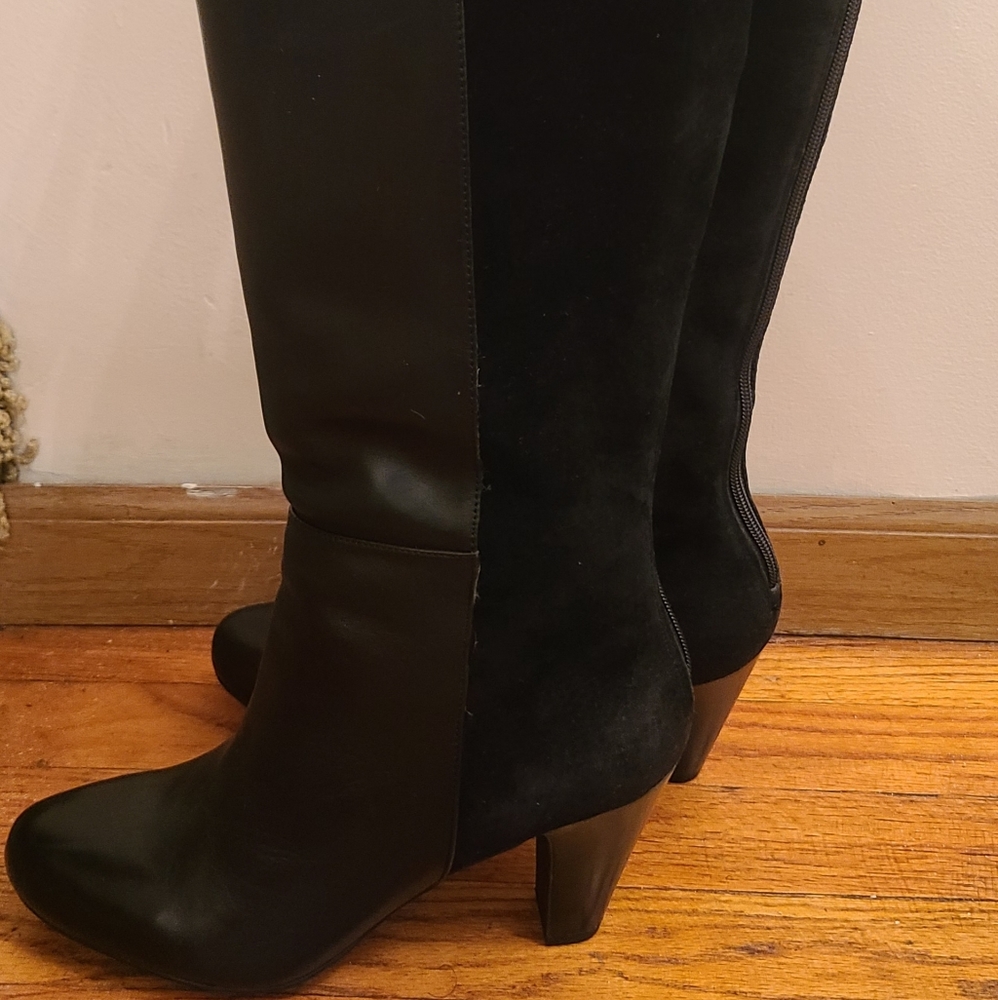 BCBG Deana Leather Suede Knee High Boots
